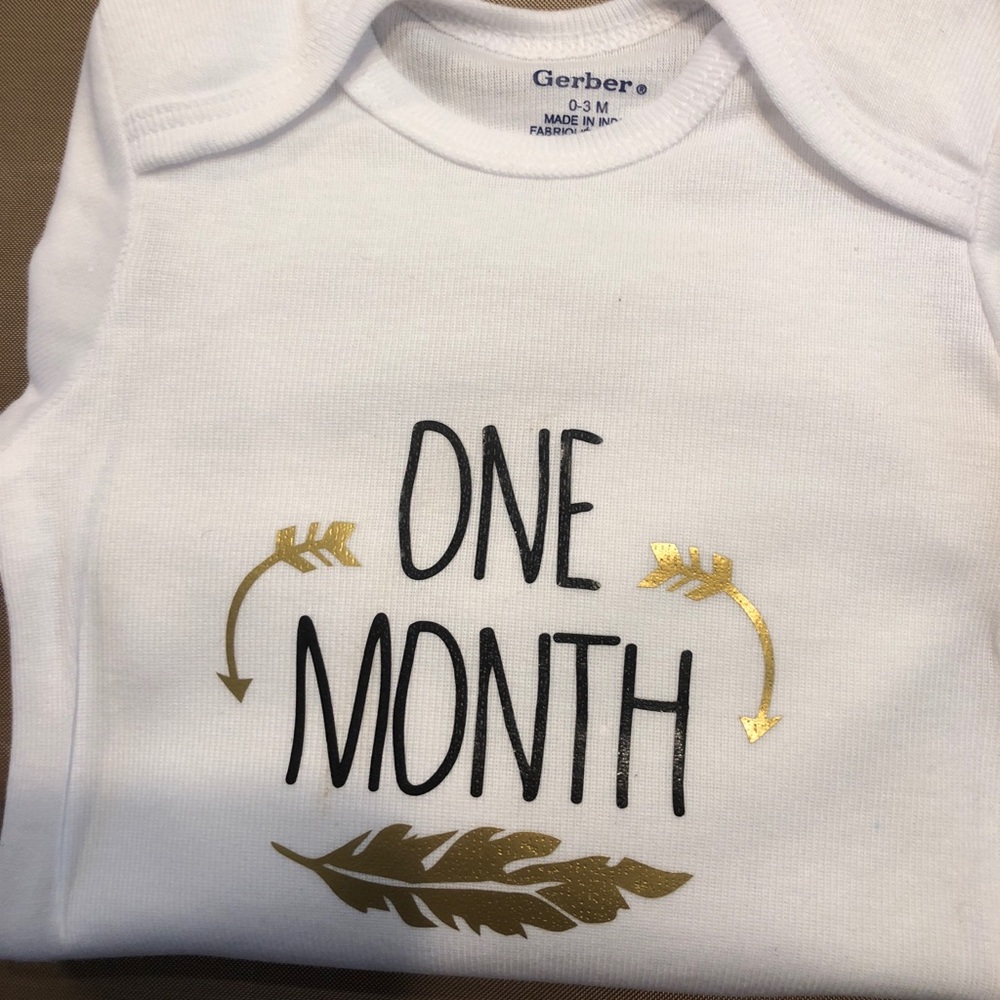 12 Milestone onesies -Gerber